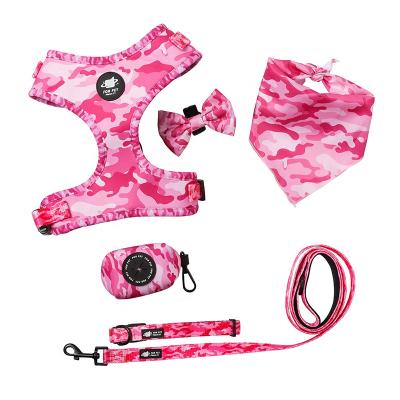 China OEM/ODM Hot Sale Customizable Logo Adjustable Camouflage Printing Pet Dog Harness Six-Piece Customizable Costume for sale