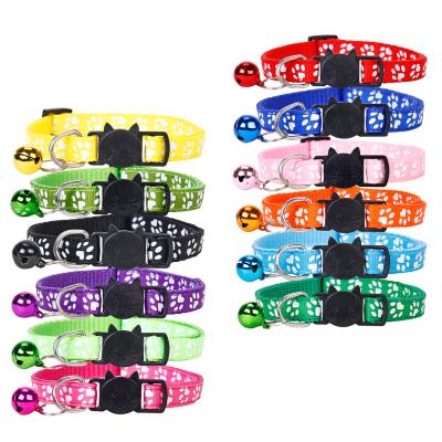 China Small Bell Sash Viable Pet Collars For Dogs Cats Cute Color Printed Adjustable Pet Collar for sale