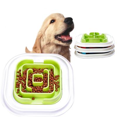 China Sustainable Utensils ABS Plastic Pet Food Circle Wall Panel Anti-Clog Bowl for Cats and Dogs Slow Food Bowl for sale