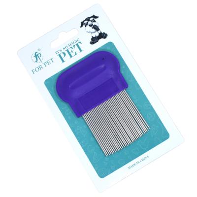 China Puppy Viable Pet Tick Comb Premium Stainless Steel For Hair Cleaning Fine Tooth Comb for sale