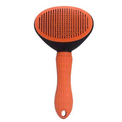 China Viable Hot Selling Plastic Pet Grooming Brush With Massage Heads Thick Steel Needle for sale