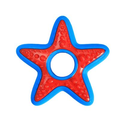 China Sustainable Cute Starfish Pet Chews Factory Sale Whole Dog Chewing Toys Puppy TPR Toys for sale