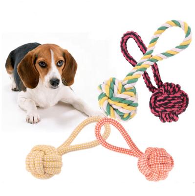 China Viable Pet Toys Pull Clean Cotton Rope Ball Teeth and Bite Heavy Duty Dog Teeth Rope Toy for sale