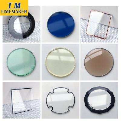 China Light High Transmittance OEM Customized Crystal Glass Watch Parts China Manufacturer Mineral Glass Watch Parts Flat Single Dome Double Date Window for sale