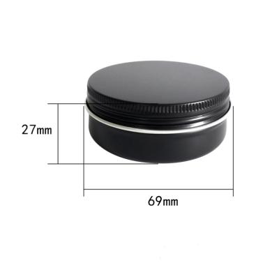 China Eco - Friendly Recyclable 10g 30g 60g Round Empty Matte Black Anodized Aluminum Cream Jar for sale