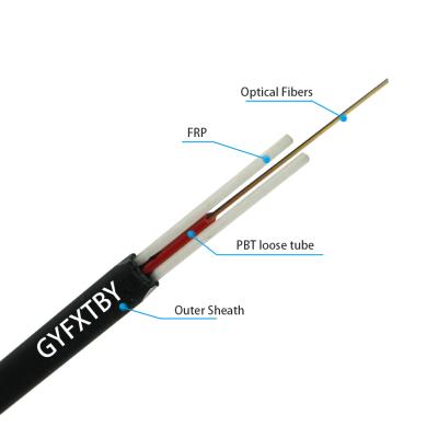 China FTTH Ftth GYFXTBY 2 4 6 8 Core SM Single Mode Unit Tube Flat Fiber Optic Cable for sale