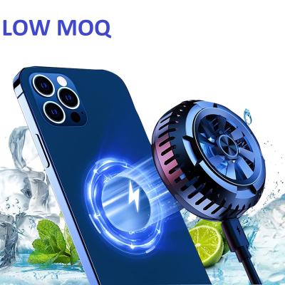 China New Design PUBG Semiconductor Refrigeration Gaming Fan 15W IOS Android Phone Universal Cooler Fast Radiator Refrigeration Magnetic Wireless Charger for sale