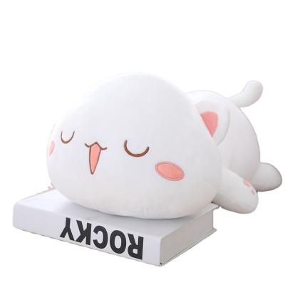 China New Cute Figure Black Cat Anti-Decubitus Cat Face Pillow Cat Plush Toy Doll Folding White Cushion For Home for sale