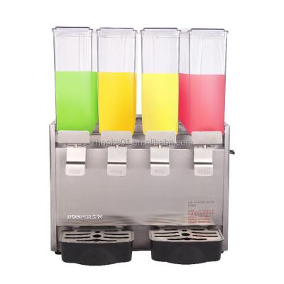 China 8L Four Stall Double Cylinder Plastic Stainless Steel Cold And Hot Dispenser And DONPER Commercial Juice Beverage Juice Machine for sale