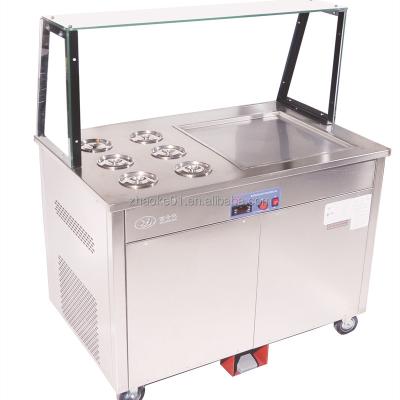 China Fashionable Movable Stand Commercial Automatic Fried Snacks Yogurt Ice Cream Roll Machine for sale