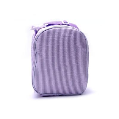 China Food Storage Wholesale Mississippi Cotton Seersucker Cooler Insulated Lunch Bag For Kids for sale