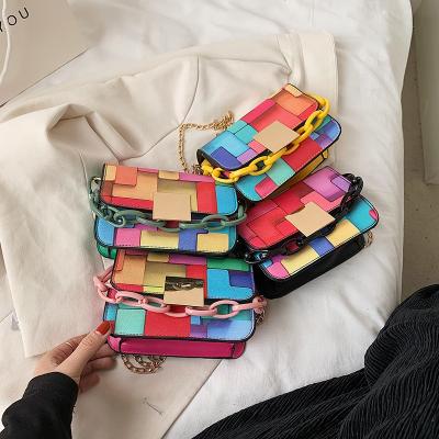 China Hot Sale Fashion Designer Handbag Patchwork Special Cross - Body Purse For Women for sale