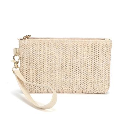 China None Wholesale Zipper Straw Mobile Phone Handbag High Quality Strap Wallets For Women for sale