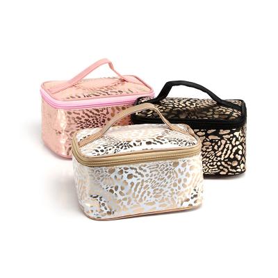 China Hot Selling Fashion Fashion Makeup Bag Leopard Print Makeup Toiletry Bag PU Cosmetic Case for sale