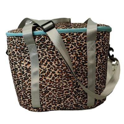 China Hot Sale Summer Drink Food Cooler Shoulder Bag Waterproof Leopard Printed Insulated Waterproof Cooler Bag for sale