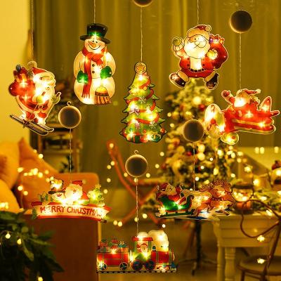 China Eco-friendly Wholesale Christmas Lights Decoration Holiday Window Santa Lights Christmas Tree Trinket Pendant for sale