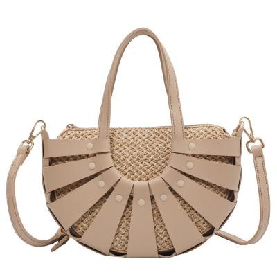 China Hot Beach Large Straw Handbag For Women Special Half Round Fashion Sale Vacation for sale