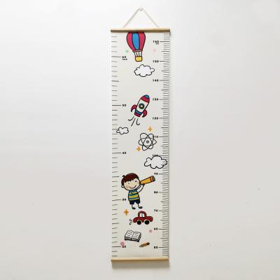 China Cartoon Nursey Decor Kids Size Chart With Wooden Hanging Bar For Kids for sale