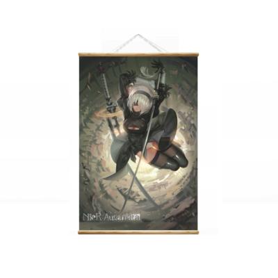 China Eco-friendly Anime Hot Hanging Scroll Good Quality Custom Wooden Print WallScrolls Anime Canvas Posters for sale