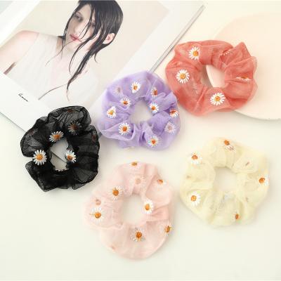 China Fashion Women's DALLIS Band Floral Hair Scarf Scrunchies Summer Accessories Hair Elastic Hair Bands Wholesale Chiffon Girl Bands Hair Ties Long for sale