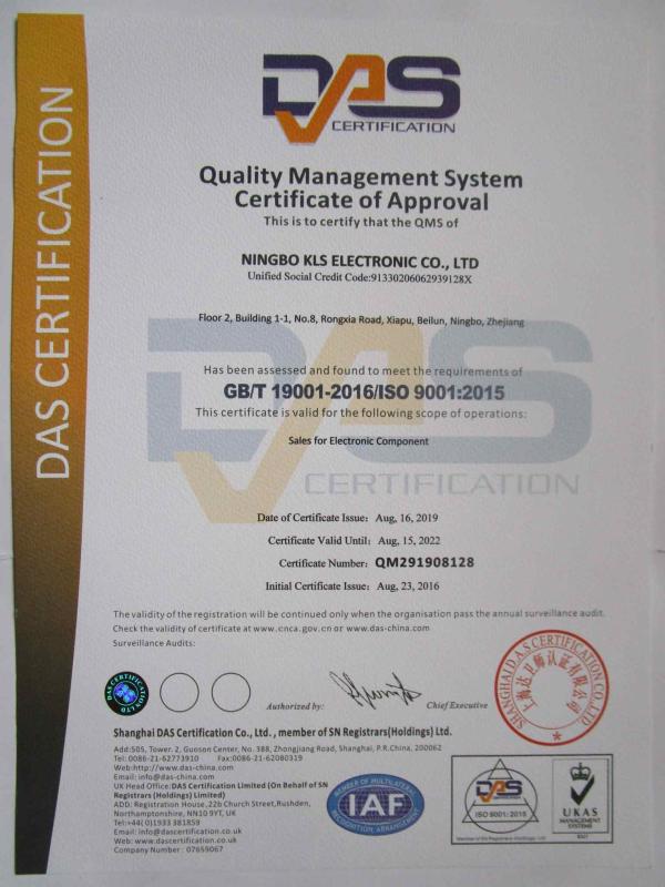 ISO9001 - Ningbo KLS Electronic Co., Ltd.