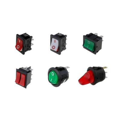 China KLS 6A 250VAC 2p 3p ON OFF LED Green Red Rocker Switch KLS7-013 for sale