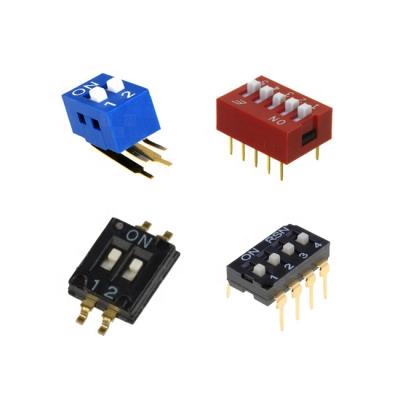 China Gold/Sn KLS Micro 2-12 Pin SPST Standary Half Slide Type DIP Switch KLS7-DST for sale