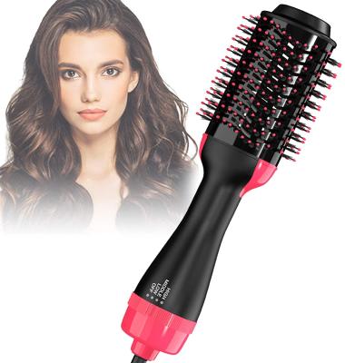 China Ionic Hair Dryer Brush Straightener and Comb Curler 3 in 1 Electric Negative Ion One Step Hair Dryers and Volumizer Hot Airbrush for sale