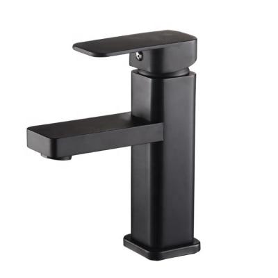 China Modern Metered Copper Plating Body Water Taps Basin Mixer Tap Bathroom Sink Matte Single Handle One Hole Faucet Taps for sale