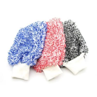 China Ultra Soft Car Decoration Relay Car Wash Glove Microfiber Madness Wash Cleaning Glove Easy Dry Auto Detailing for sale