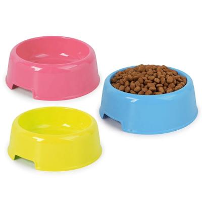 China Plastic Cat Bowl Multi-Purpose Simple Round Pet Bowl Multi-Purpose Simple Round Shape Pet Bowl Candy Stocked Feeding Color Dorakitten Plastic Cat Dish Food Water Feeder for sale