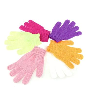 China EXFOLIATING Relay Exfoliating Gloves Shower Body Brush Fingers Bath Towel Peeling Glove Body Scrub Gloves Bath Sponge Spa Shower Random Color for sale