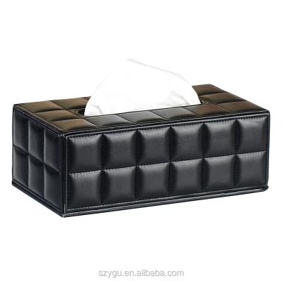 China Recyclable PU Leather Tissue Box Luxury Tissue Box For Home Hotel for sale