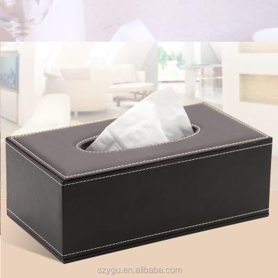 China Recyclable In Stock Popular PU Leather Tissue Box Facial Tissue Boxes Sample And Mass for sale