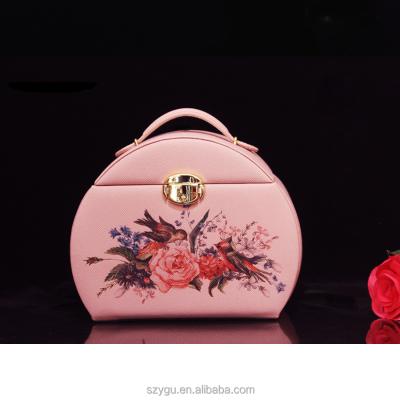 China China Custom Display Luxury PU Leather Jewelry Storage Box Earring Necklaces Rings Makeup Storage Box for sale