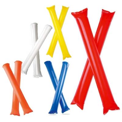 China Hot Selling PE Inflatable Printing Custom Logo PE Cheering Sticks Fans Kicks for sale