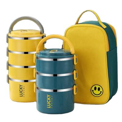 China New Arrival Stainless Steel School Children Kids Bento Lunch Box With Lunch Heatable Tiffin Box Thermal Bag for sale