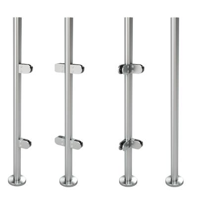 China Hot sale german craft sale balcony rail stainless steel stair railing easy glass railing post glass railings post fencing newel post for sale