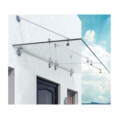 China Easily Assembled Tents Canopy AISI316 Corrosion Resistance Tents Design Modern Rain Glass Canopy Sun Shade Canopy Outdoor Used Wall Bracket for sale