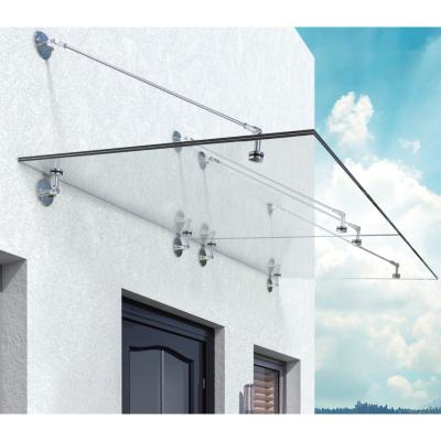 China Easily Assembled Easy Install 316 Door Awning Canopy Bracket Porch Roof Glass Canopy for sale