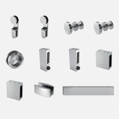 China Easy Installation Frameless Stainless Steel Shower Glass Sliding Door Hardware for sale