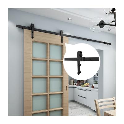 China Modern Multiple Styles Interior Black Sliding Barn Door Organizer Hardware Hanging Kit For Wooden Door for sale