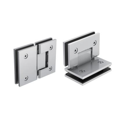 China Modern 180 Degree Corner Shower Double Hinged Stainless Steel Hardware Black Door Hinge For Glass Door for sale