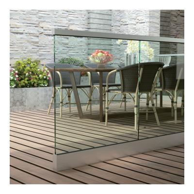 China Easy Installation Aluminum Balcony Platform Stair Porch Railing Tempered Glass Profile Indoor Railing Panel Railing Panel For Frameless for sale