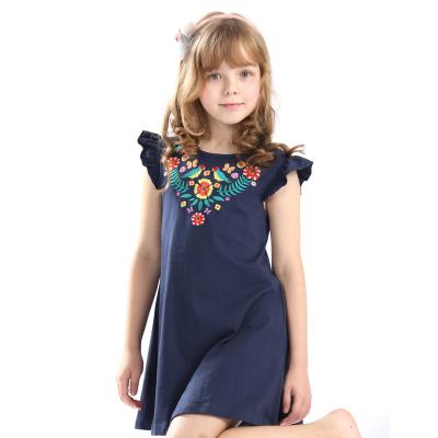 China Smart Casual Korean Style Summer Baby Flower Pattern Sleeveless Dress Clothes Kids Birthday Dress Gowns for sale