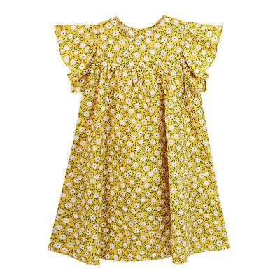 China Anti-Wrinkle Curing Girls' Dress Yellow Short Sleeve Summer Skirt Women's Fashionable Casual Dress Custom Made for sale