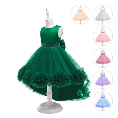 China European and American Dress Gauze Pompous Trailing Wedding Dress Princess Skirt Cross-border Children's Anti-wrinkle Dress Performance Clothing for sale