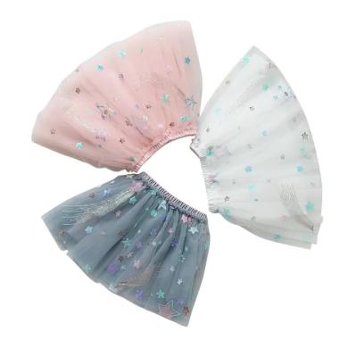 China Anti-wrinkle 2021 net festival stage summer tutu girls skirt sexy puffy skirt stars printed kids skirt for sale