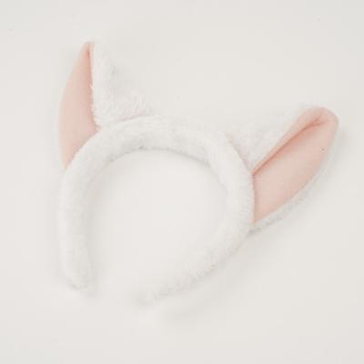 China Custom Cute Cartoon Rabbit Ear Designer Hair Accessories Pink Plush Hairband Headband for sale