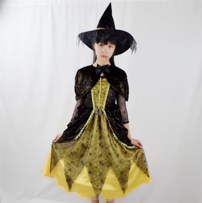 China Wholesale Anti-wrinkle Halloween costumes Golden COSPLAY witch girl dress party noble witch costume for sale